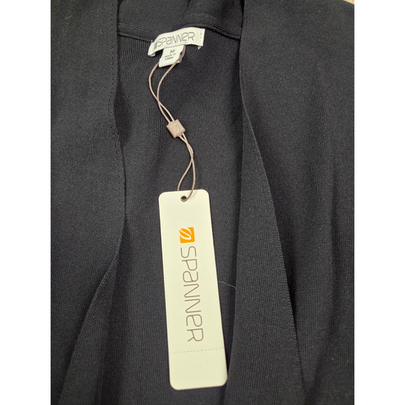 Spanner NWT Solid Black Stretch Cardigan Sweater & Matching Tank Blouse Set M - Picture 3 of 5